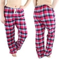thumbnail image 1 of Comfy Lifestyle Women’s Plaid Pajama Pants, Soft and Lightweight Drawstring Lounge Bottoms with Elastic Waistband, Pink Blue Purple FL06, X-Large, 1 of 2