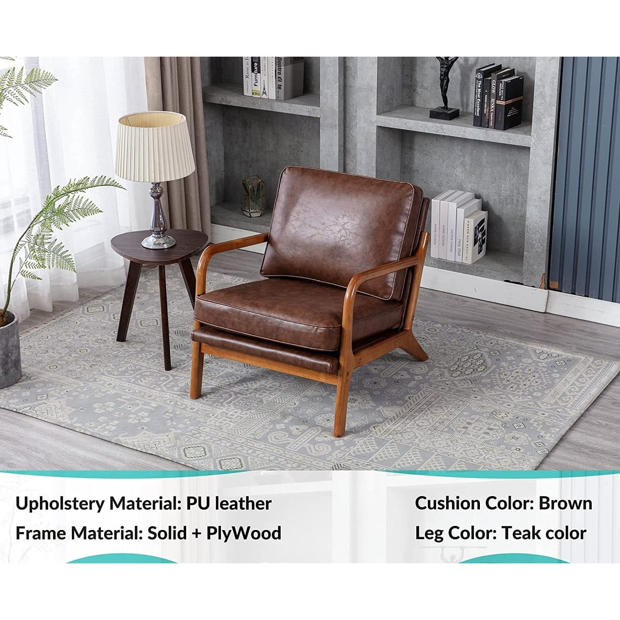 Comfy Lounge Arm Chair, Mid Century Modern Upholstered Accent Chair ...
