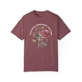 thumbnail image 1 of Comfy Love Blooms Unexpected Like A Rose T-shirt with Green Lettering, 1 of 5