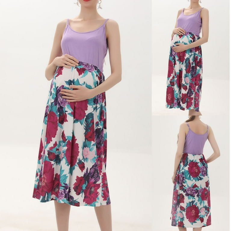 Comfy Maternity Clothes Mommy Delivery Gown Home Outfit Nursing Dresses Dress Going Home Purple Dresses Breastfeeding Essentials Walmart
