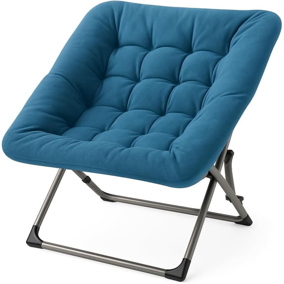 Comfy Oversized Saucer Chair, Soft Faux Fur Reading Lounge Chair for Adults, Foldable Cozy Chairs for Bedroom, Living Room, Dorm, Office