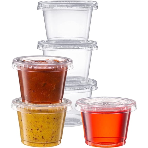 Pantry Value Oz Condiment Containers Small Plastic Containers with Lids, 100-Pack
