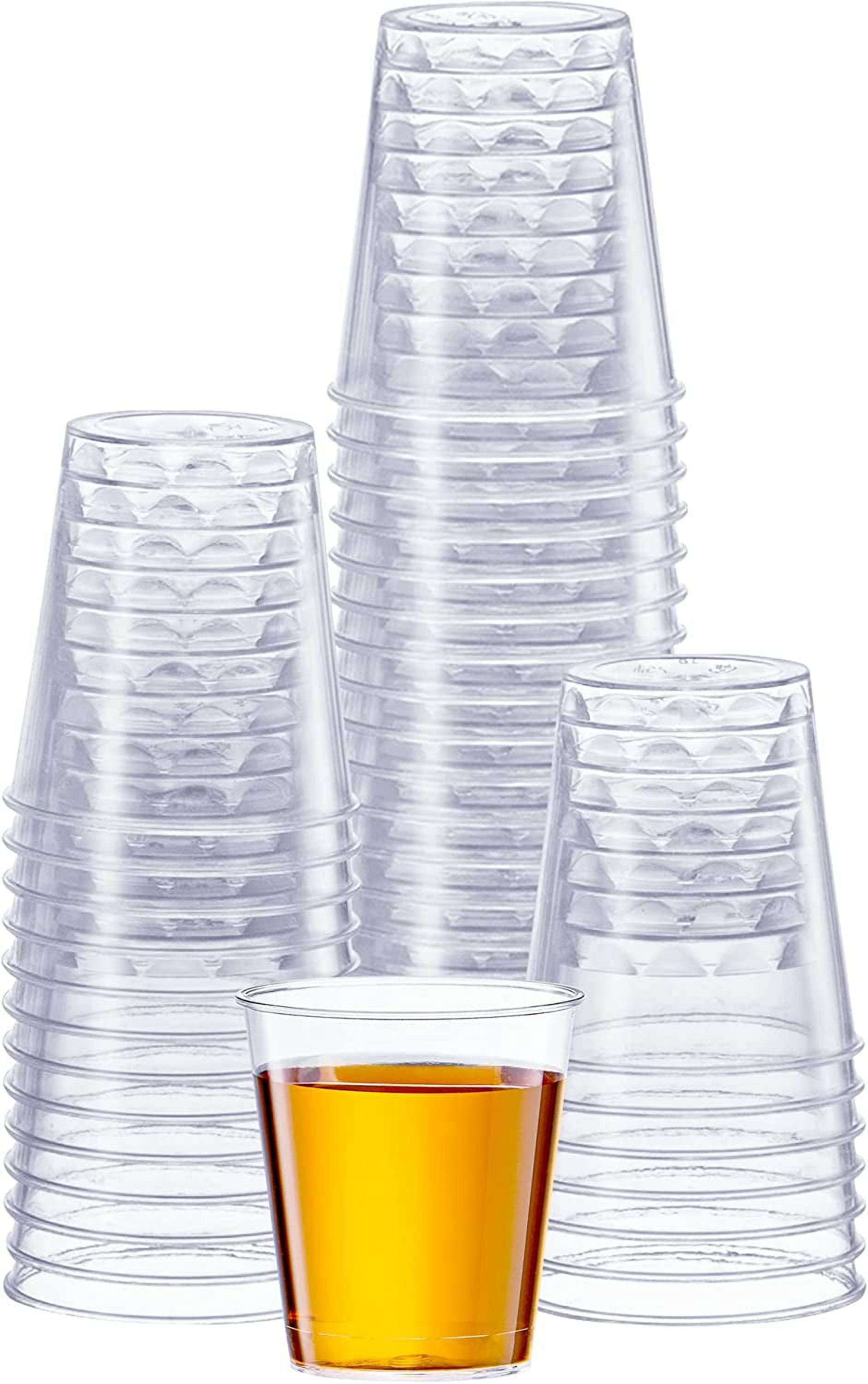 Stock Your Home 100 Pack - Mini Plastic Shot Glasses (1oz) Clear Disposable Cups for Jello Shots, Wine Tasting, Liquor, Whiskey, Pudding, Sample Cup
