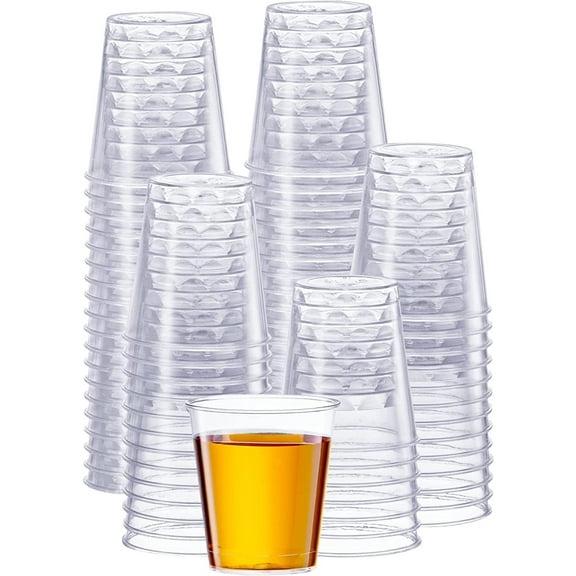 Comfy Package 1 Oz Disposable Shot Glasses Clear Plastic Cups, 500-Pack