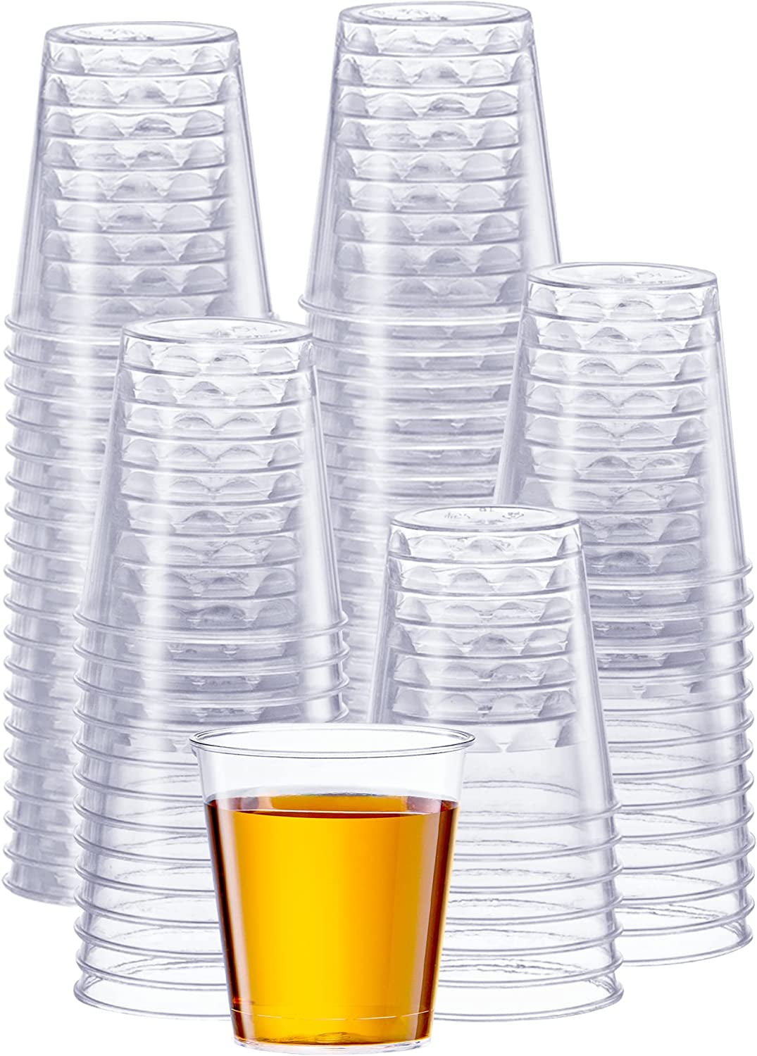 Comfy Package Mini 1 Oz Disposable Shot Glasses, Small Size Clear