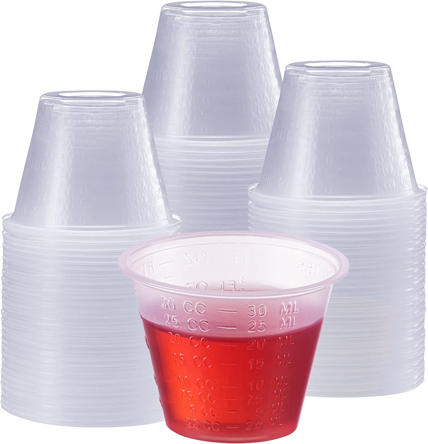 20x Clear Plastic Measure Cup Dual Scales Cup Liquid Sample Measure  15/30/50ml