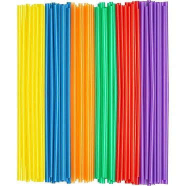 Comfy Package 10” Disposable Straws Drinking Plastic Straw Bulk Pack, Assorted 500-Pack