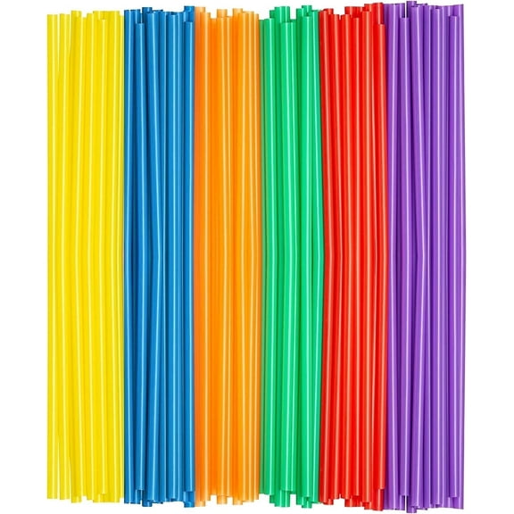 Comfy Package 10.02” Disposable Straws Drinking Plastic Straw Bulk Pack, Assorted 500-Pack