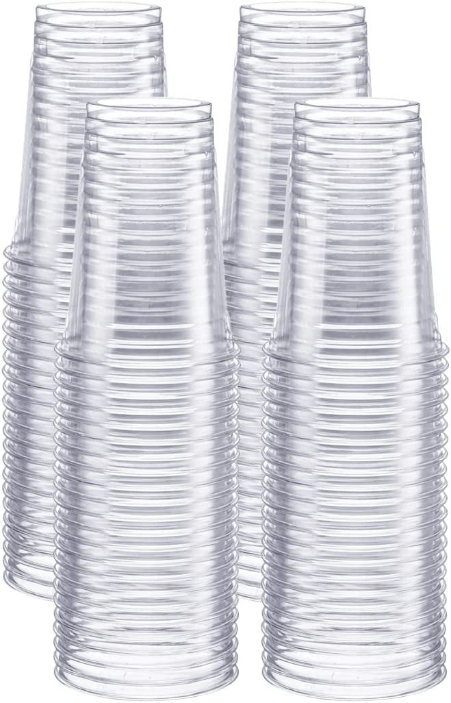 12 oz. Clear Frosted Plastic Cups - 50 Pieces
