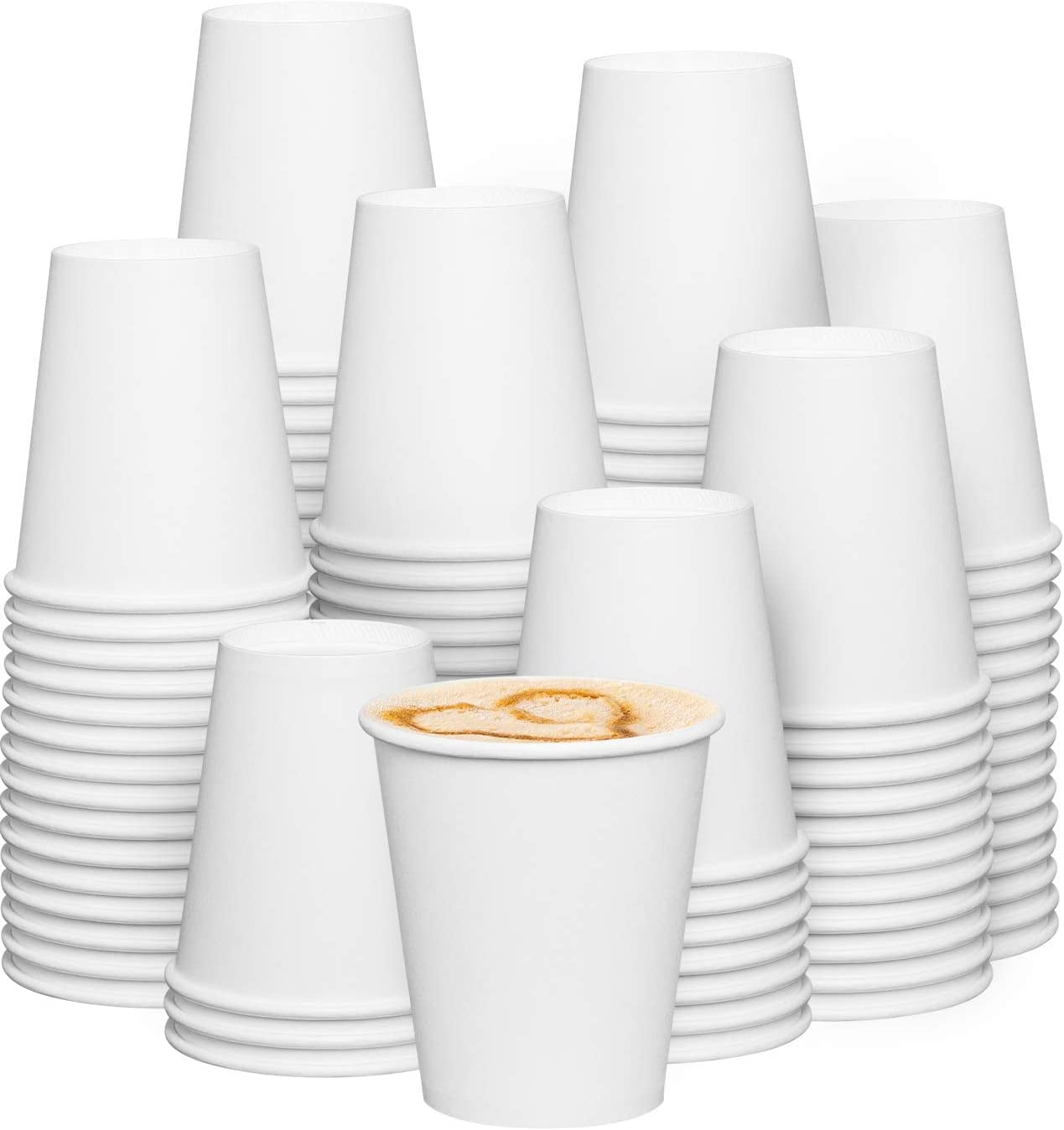 50pk 4oz White Black or bamboo cups with lid Takeaway disposable