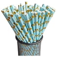 thumbnail image 1 of Comfy Package, [100 Pack] Striped Paper Drinking Straws 100% Biodegradable - Assorted Colors, Extra Wide Paper Smoothie, 1 of 4