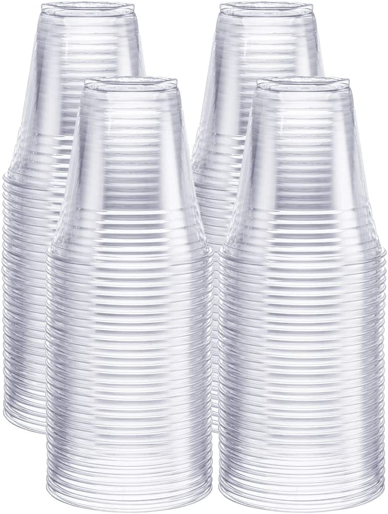 [100 PACK] 16 oz Cups Iced Coffee Go Cups and Sip Through Lids Cold