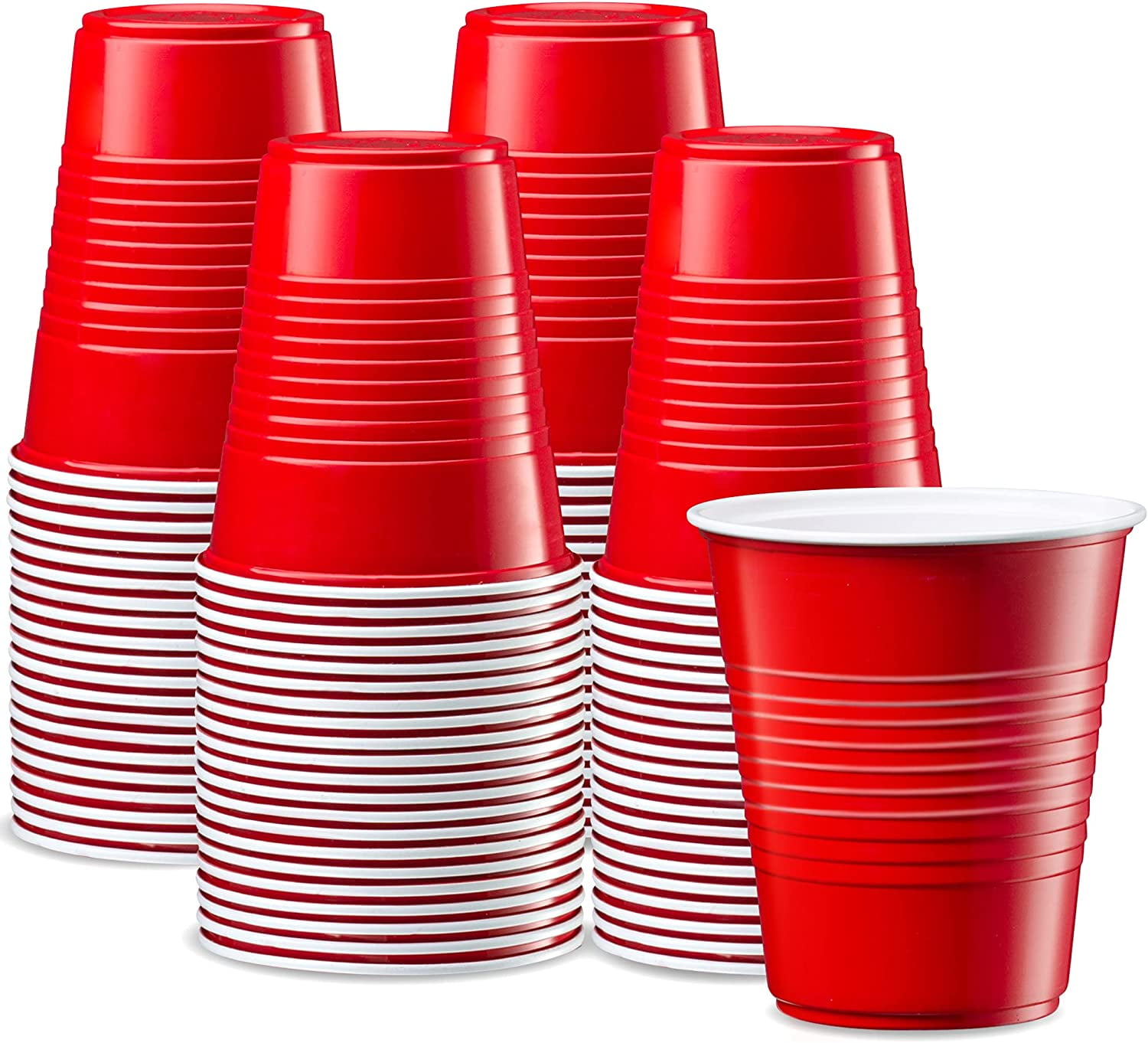 Comfy Package 12 Oz Plastic Cups for Party Disposable Cups, Red 40-Pack