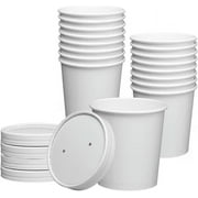 Comfy Package 16 Oz Hot Food Containers with Vented Lids Disposable Ice Cream & Soup Cups, 25-Pack
