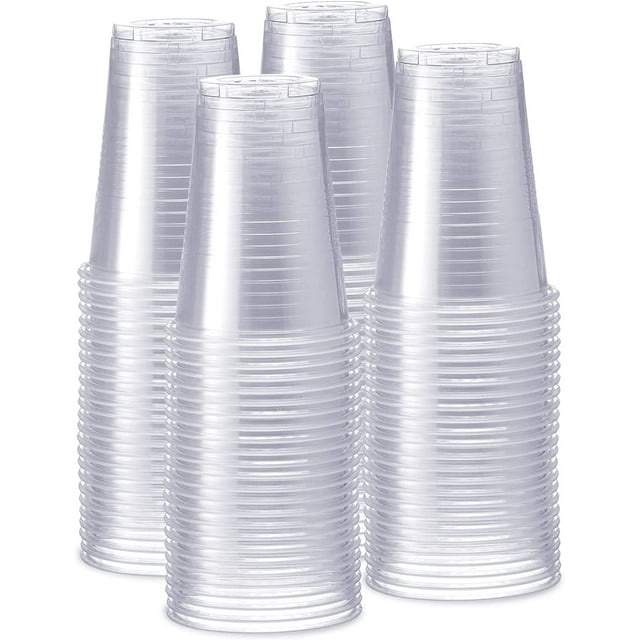 Comfy Package 16 Oz Plastic Drinking Cups Disposable Clear Cups for