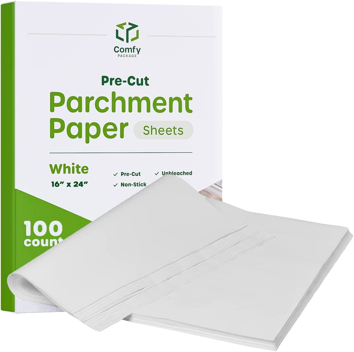 White Parchment Paper Sheets, Precut Parchment Baking Paper, Non