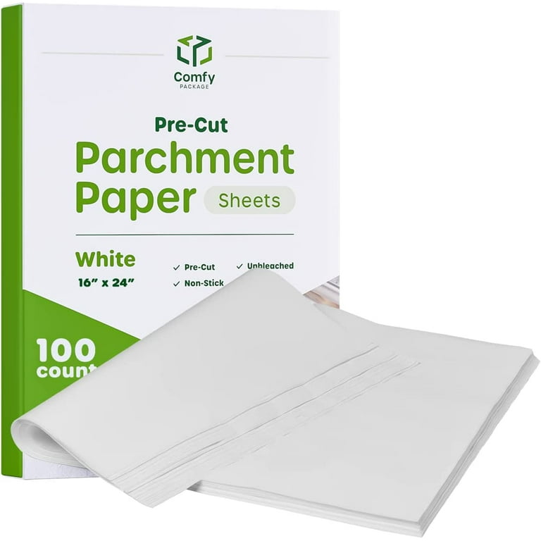 https://i5.walmartimages.com/seo/Comfy-Package-16x24in-White-Parchment-Paper-Sheets-Baking-Supplies-100-Pack_121440ae-7de7-492f-9f6b-f83b71966bc8.3e5cfe62036fecd20c67deca6d33afea.jpeg?odnHeight=768&odnWidth=768&odnBg=FFFFFF