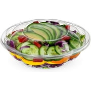 Comfy Package 18 Oz Disposable Salad Bowls with Lids Plastic Meal Prep Container, 50-Pack