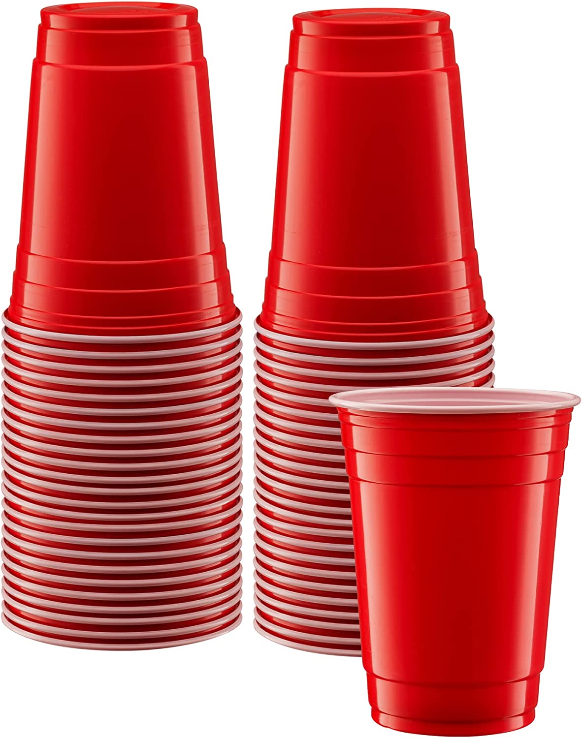 Hefty Party On Disposable Plastic Cups, Red, 18 Ounce, 50 Count