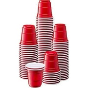 Comfy Package 2 Oz Plastic Shot Glasses Disposable Party Cups, Red 100-Pack