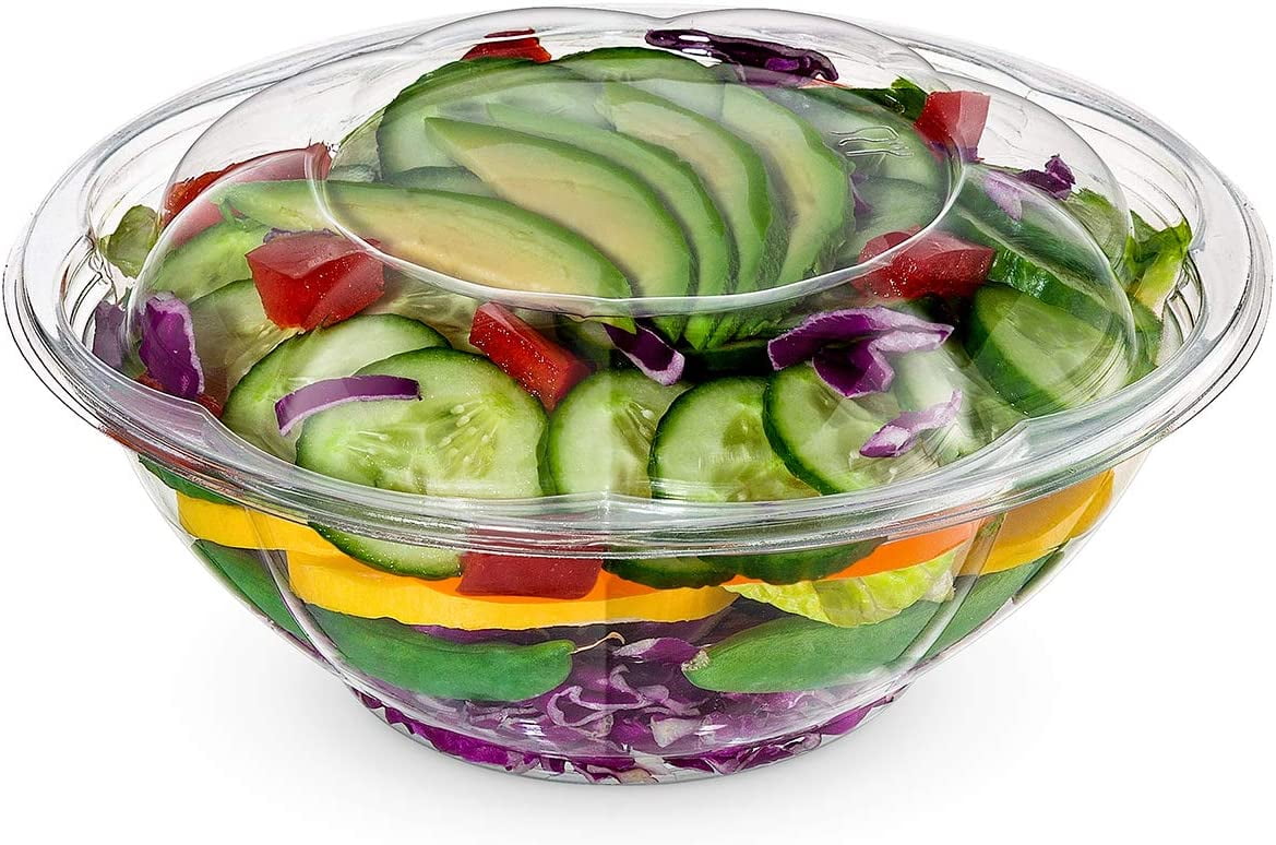 48 oz Disposable BPA Free Salad Containers with Lids inClear
