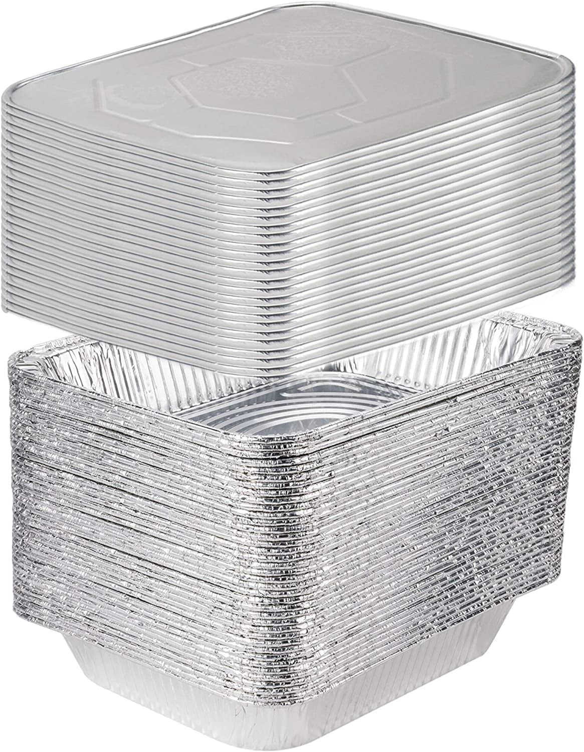 25-Pack 9x13 Inch Aluminum Foil Pans with Lids