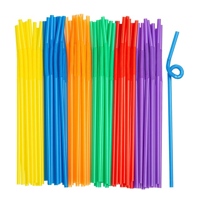Comfy Package [300 Pack] 10.02" High Long Flexible Straws, Disposable