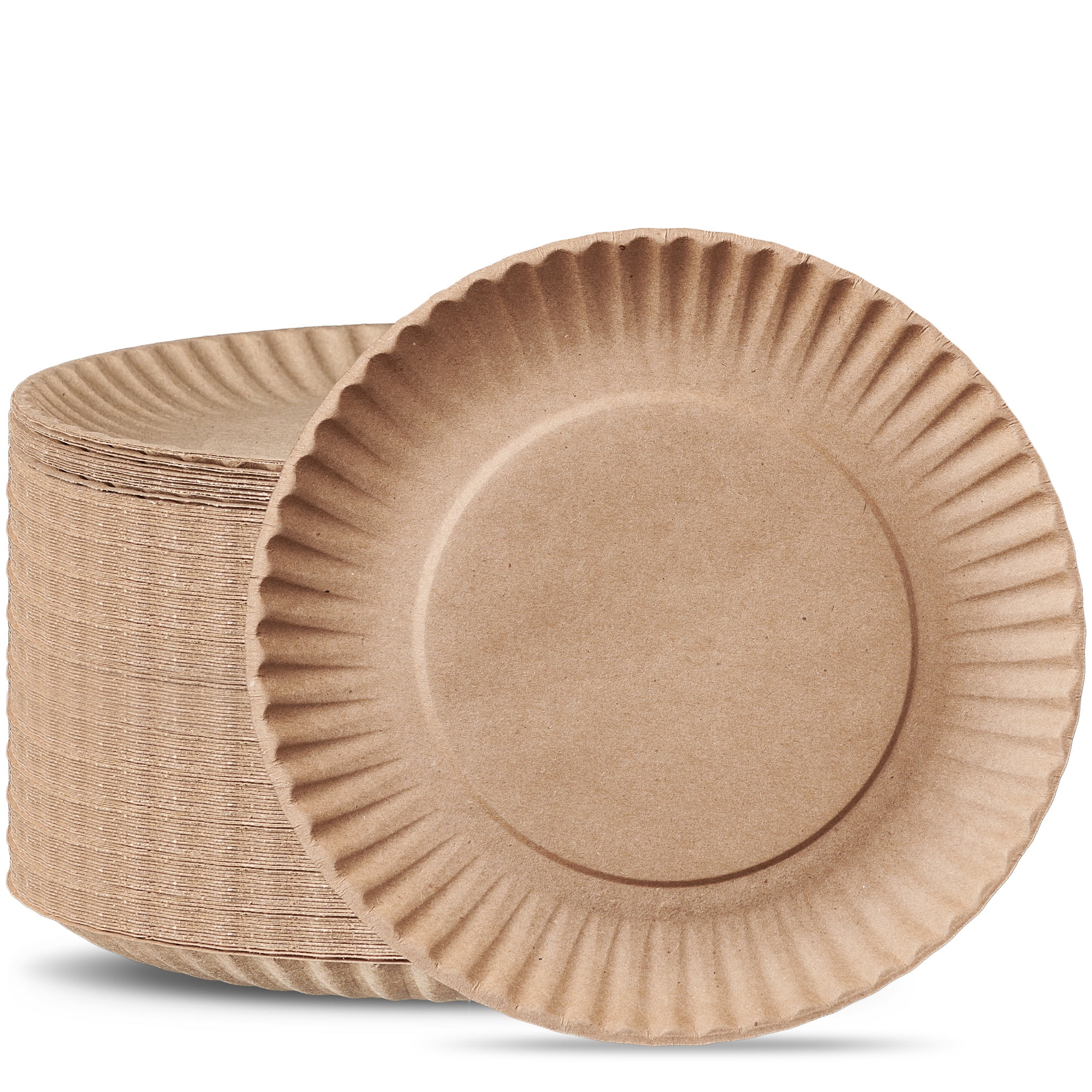 Pureegg Paper Plates 9 inch - 150 Packs, 100% Compostable & Disposable Plates, Heavy Duty Paper Plates for Dinner or Lunch, Sturdy Dinner Plates