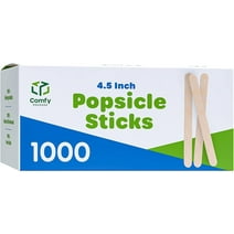Comfy Package 4.5” Popsicle Stick Set Multipurpose Wooden Sticks for Crafts, 1000-Pack