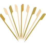 Comfy Package 4.7” Paddle Bamboo Picks Wood Skewers for Appetizers, 100-Pack
