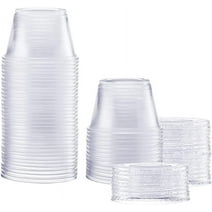 Comfy Package 4 Oz Sample Cups Small Plastic Containers with Lids, 50-Pack