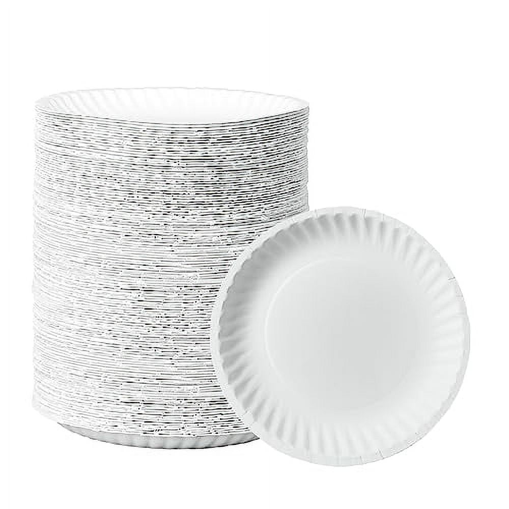 Stock Your Home 6-Inch Paper Plates Uncoated, Everyday Disposable Dessert  Plates 6 Paper Plate Bulk, White, 500 Count 