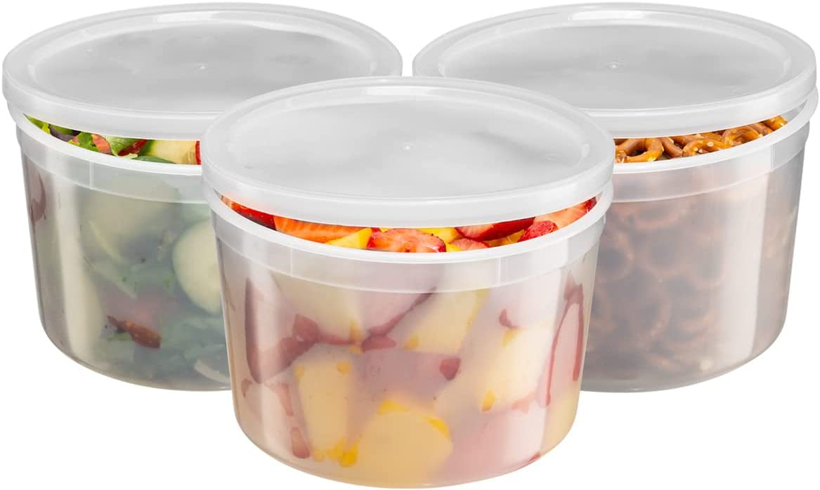 Extreme Freeze RTEF0864 Reditainer 64 oz. Freezeable Deli Food Containers w/ Lids - Package of 8 - Food Storage