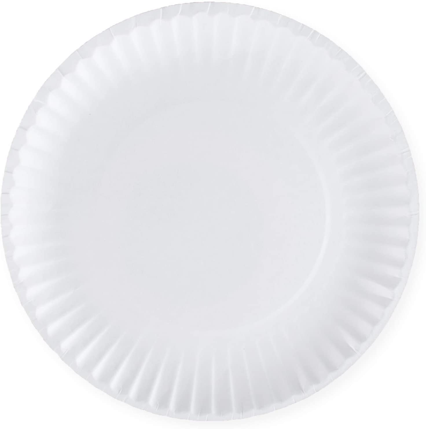 9 Inch Paper Plates,White Disposable Paper Plates Bulk,Round Soak Proof