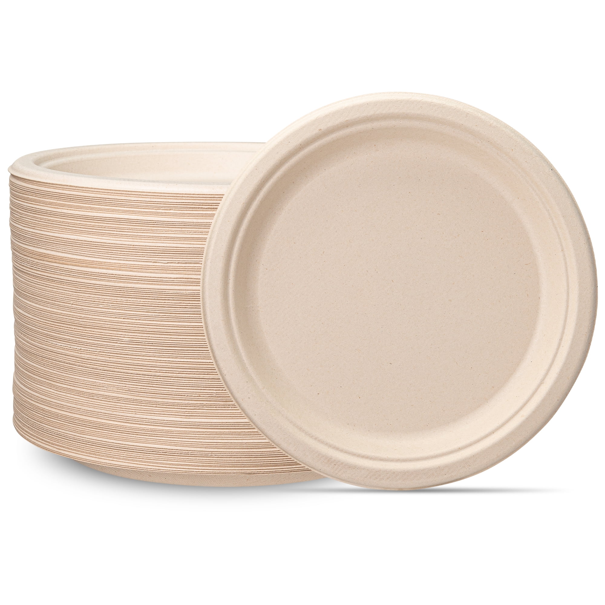 Comfy Package 9 Inch Paper Plates Heavy Duty Compostable Plates, 125-Pack 