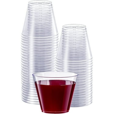 Comfy Package 9 Oz Disposable Shot Glasses Clear Plastic Cups, 100-Pack