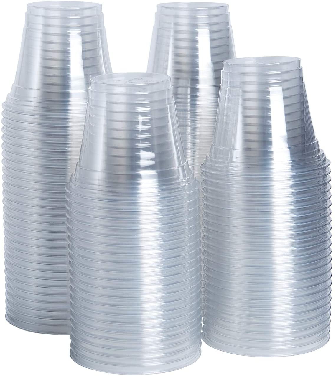 GUSTO 9 oz. Clear Plastic Cups [100 Pack] Plastic Tumblers, Party Cups
