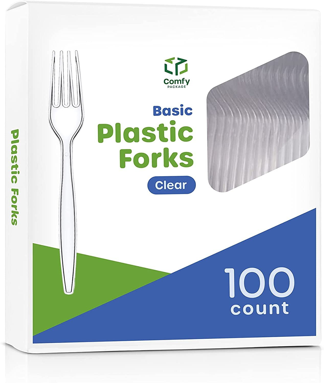 Comfy Package Everyday Premium Clear Plastic Forks, Heavy Duty