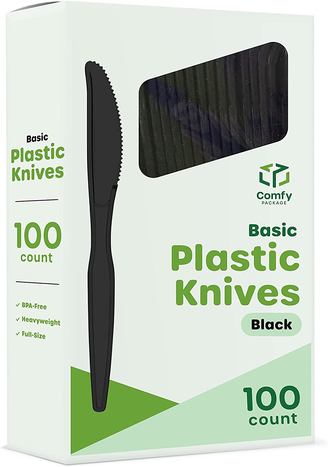 Dixie Plastic Cutlery, Heavy Mediumweight Forks, Black, 100/Box