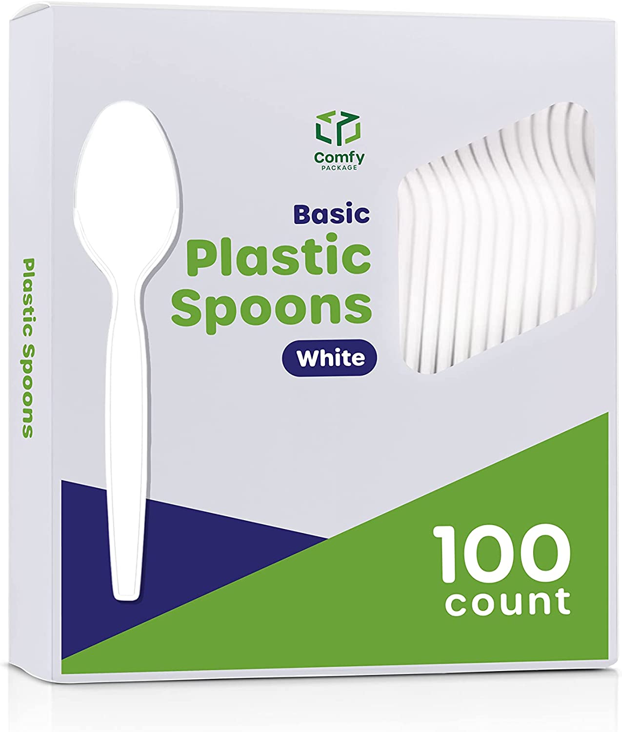 Dixie Plastic Cutlery, Heavy Mediumweight Teaspoons, White, 100/Box