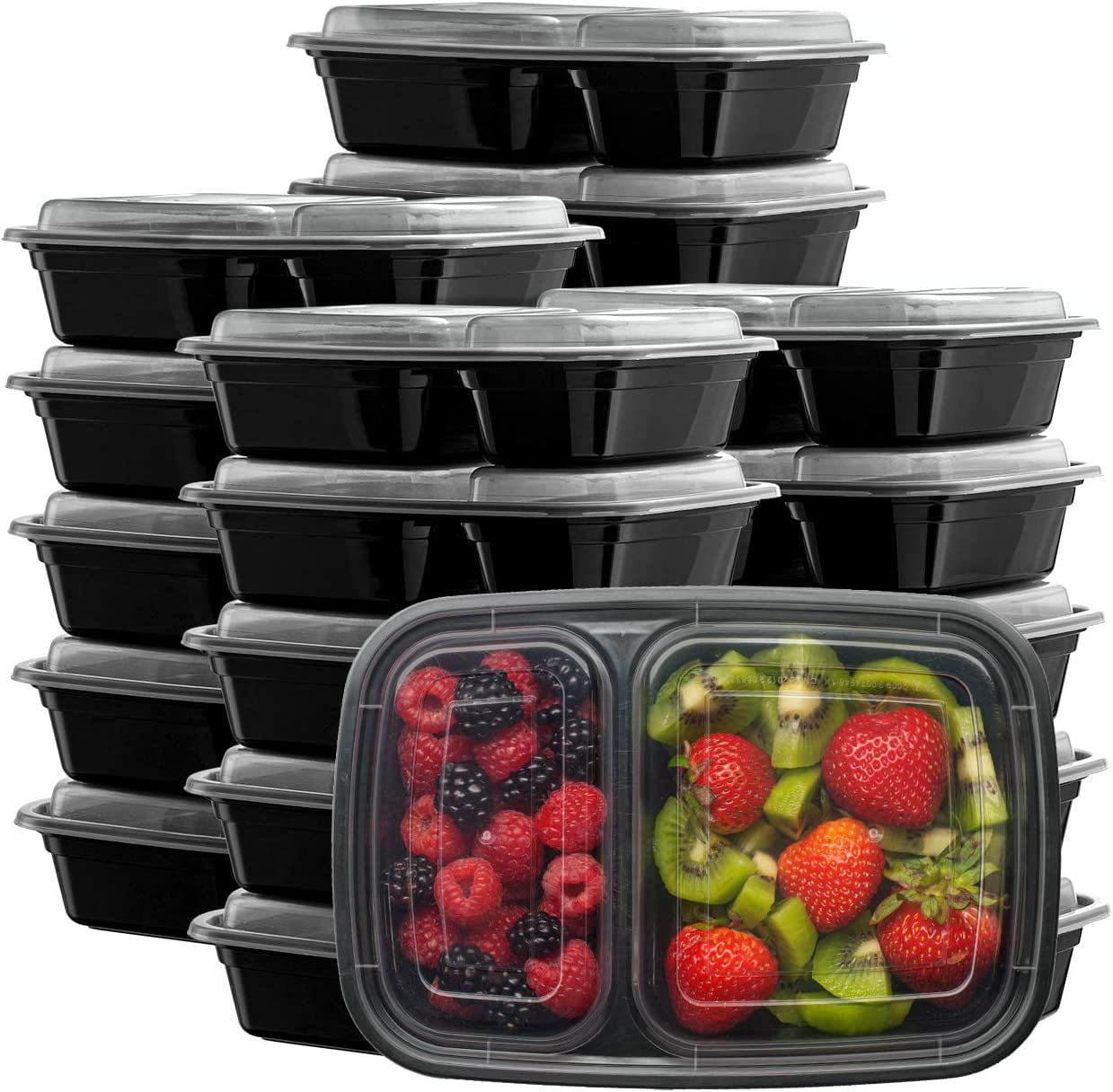 Comfy Package Bento Box Meal Prep Containers with Lid 2 Compartment, 28