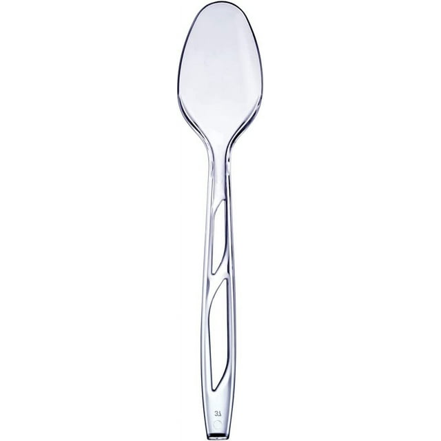 Comfy Package Clear Heavyweight Plastic Spoons, Bulk Everyday