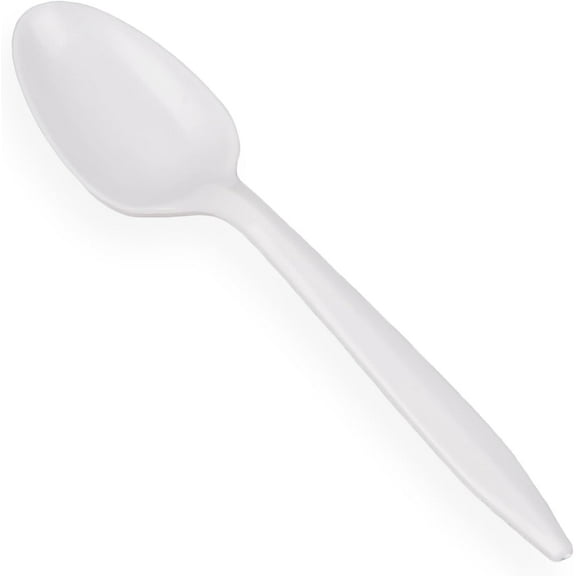 Pantry Value Clear Tea Spoon Plastic Silverware Heavy Duty Disposable Cutlery, 400-Pack