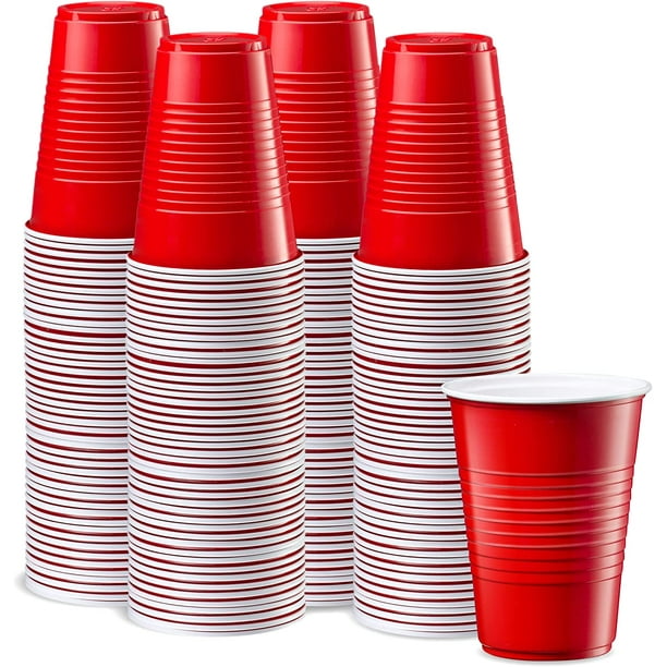 Comfy Package Disposable Cups 16 oz Plastic Cups for Party, Red 240