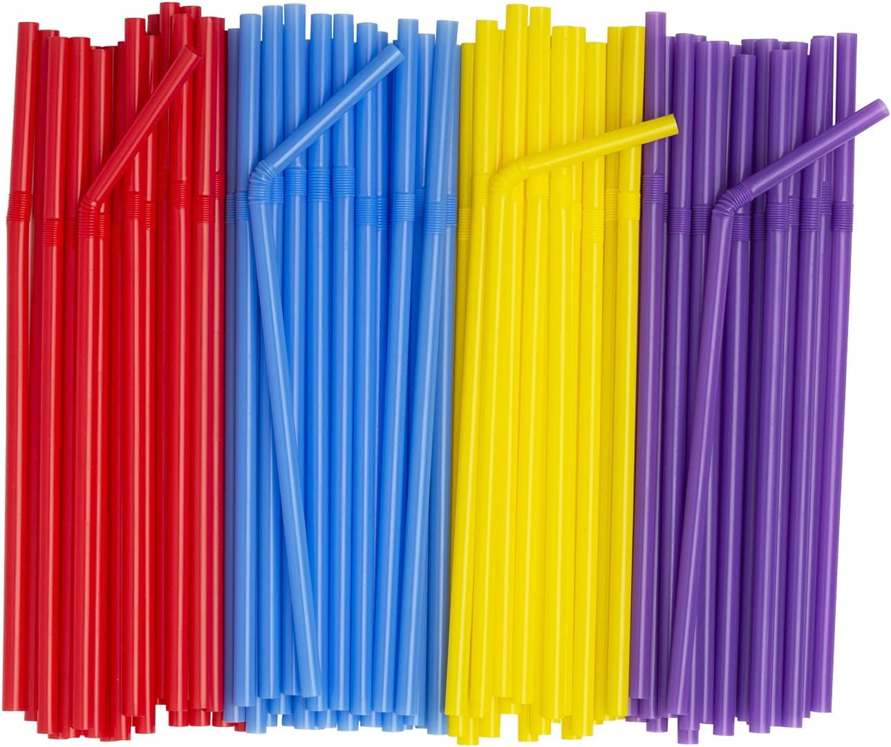 Comfy Package Flexible Drinking Straws Plastic Disposable Bendy Straws
