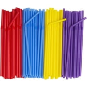 Comfy Package Flexible Drinking Straws Plastic Disposable Bendy Straws, 500-Pack