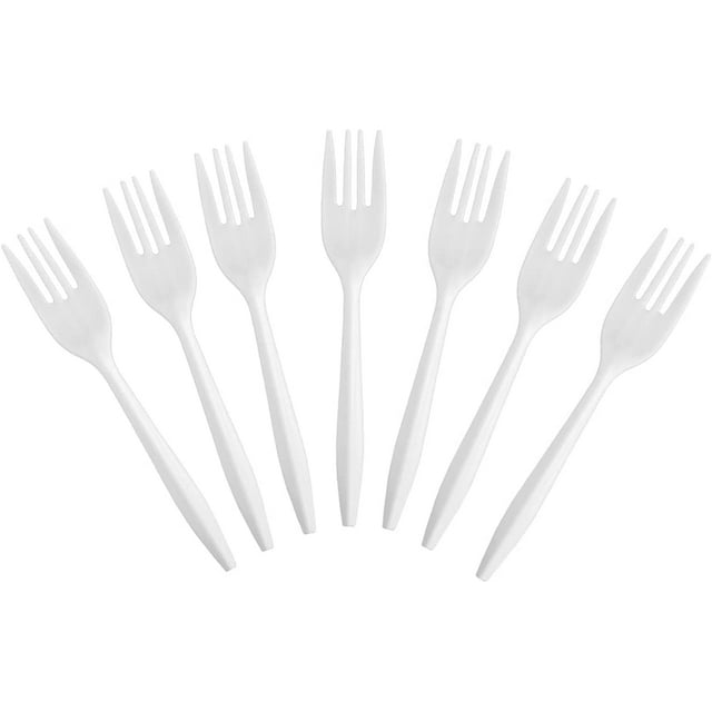 Comfy Package Heavy Duty Plastic Forks Bulk Disposable Cutlery Set