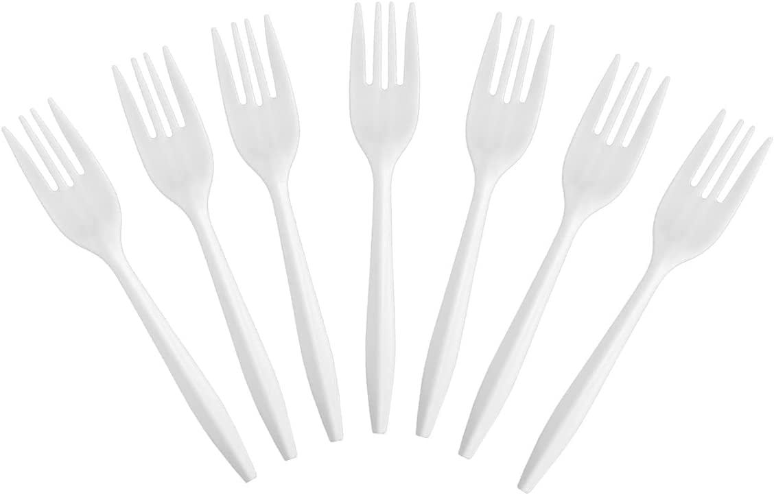 Comfy Package Heavy Duty Plastic Forks Bulk Disposable Cutlery Set, 400