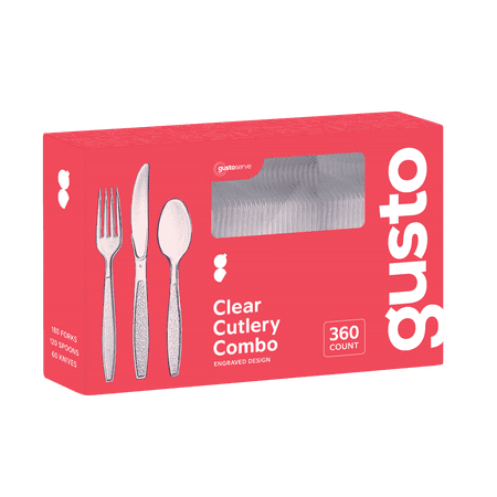 Comfy Package Heavyweight Plastic Silverware Heavy Duty Disposable Cutlery Set, 360-Pack