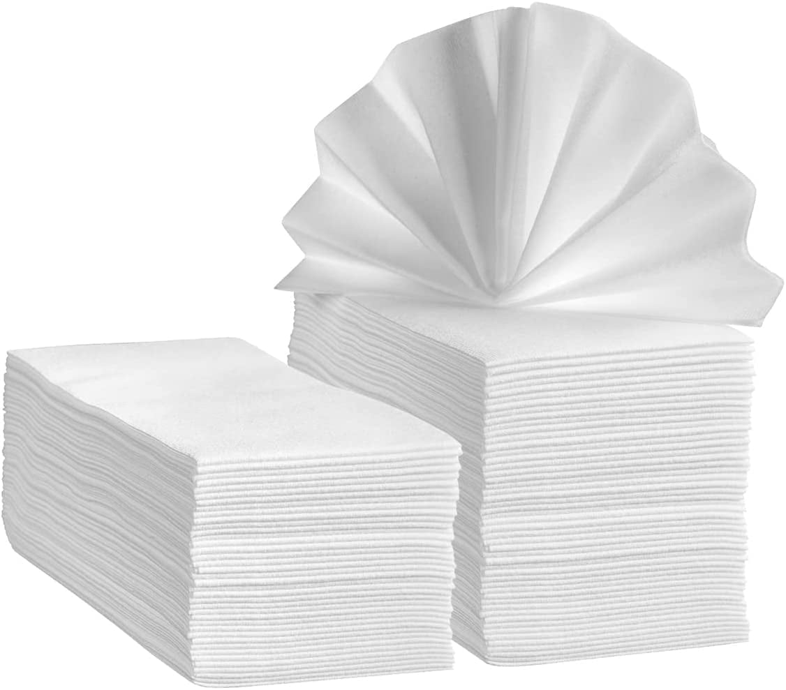 100 White and Gold Disposable Guest Towels Linen Feel for Kitchen Parties Weddings Events Walmart